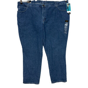 Lee Jeans Womens 28W Blue Relaxed Fit Straight Hi Rise Actual 52X33 NWT